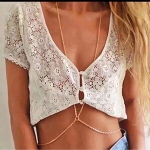 Golden tone chains body waist jewelry